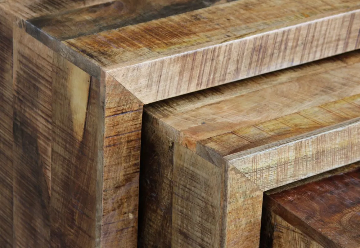 Beistelltisch Holz Vintage NATHAN 3-teilig