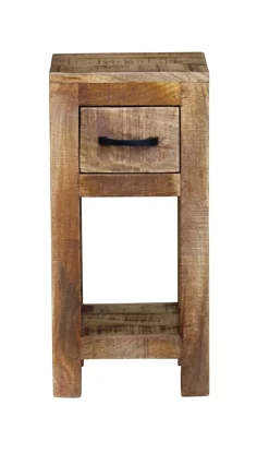 Beistelltisch Holz Vintage SEAN mit Schubalde 28 x 28 x 58 cm