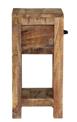 Beistelltisch Holz Vintage SEAN mit Schubalde 28 x 28 x 58 cm