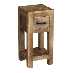 Beistelltisch Holz Vintage SEAN mit Schubalde 28 x 28 x 58 cm