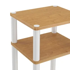 Beistelltisch INGOT 2er Set 34 x 30 x 60 cm braun/weiss