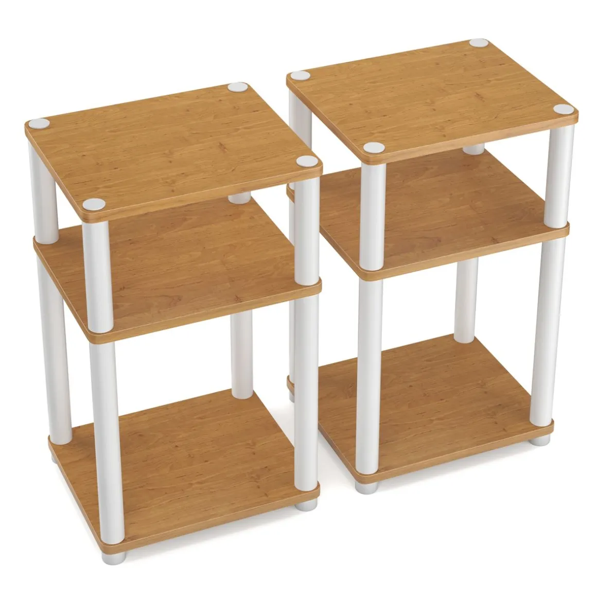 Beistelltisch INGOT 2er Set 34 x 30 x 60 cm braun/weiss