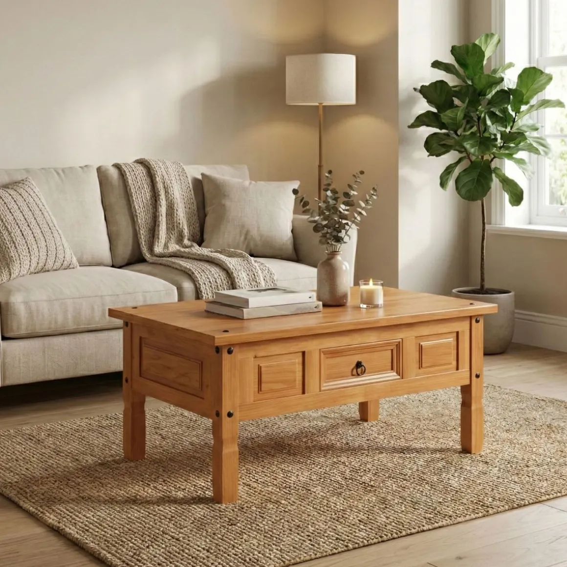 Beistelltisch JORGE 100 x 60 x 45 cm natur