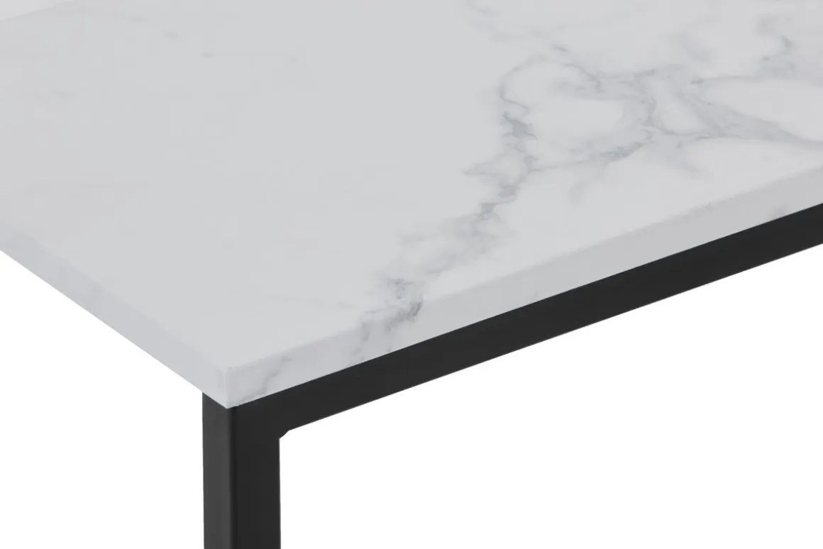 Beistelltisch KIMA 45 x 27 x 62 cm weiss/schwarz