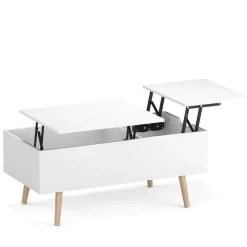 Beistelltisch Laptoptisch NORDIC 101 x 51 x 44 cm weiss