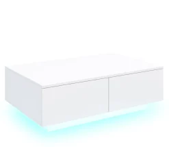 Beistelltisch LED CARINA 95 x 60 x 31 cm weiss