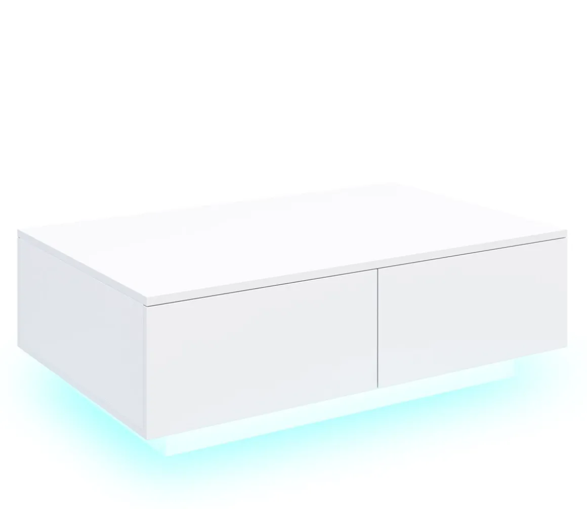 Beistelltisch LED CARINA 95 x 60 x 31 cm weiss