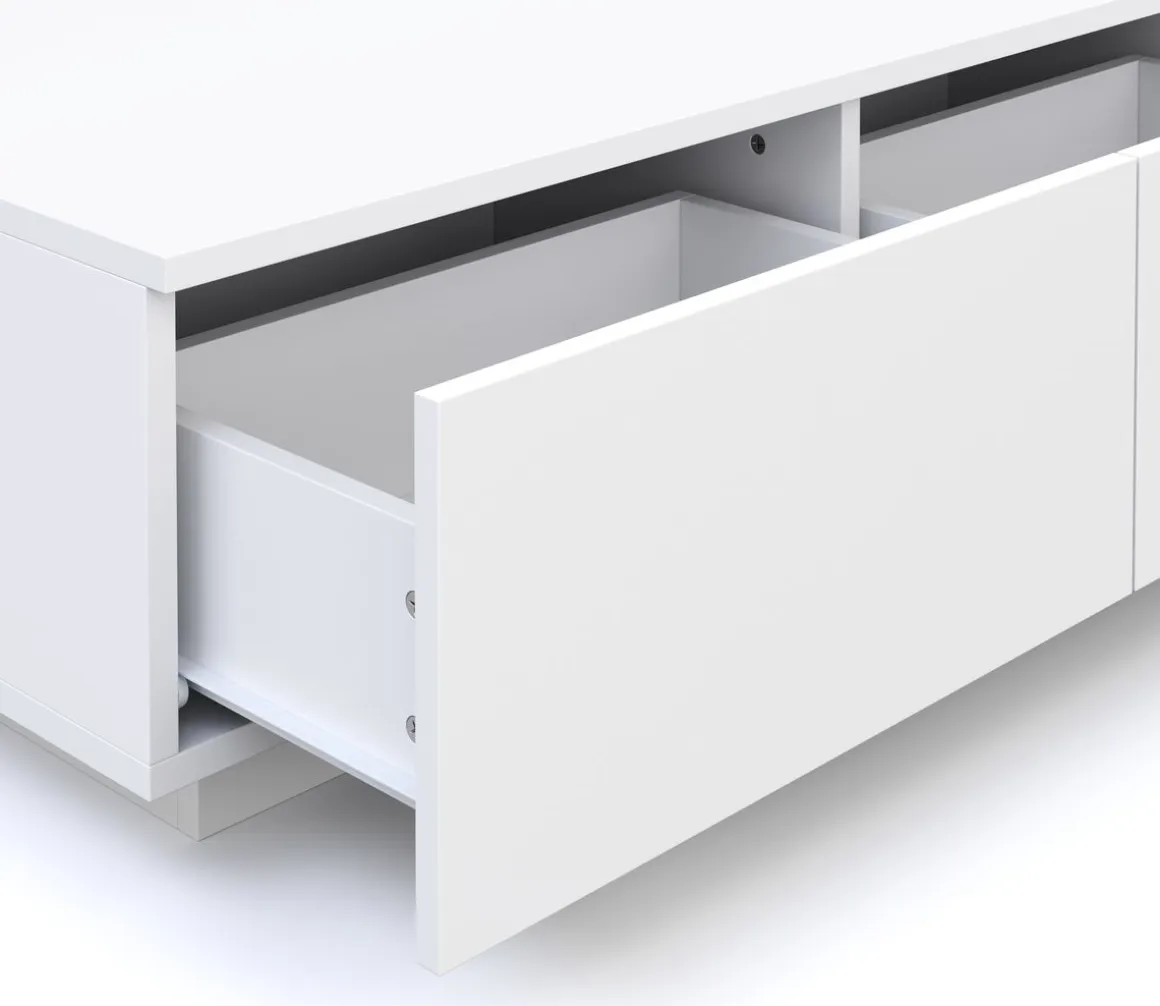 Beistelltisch LED CARINA 95 x 60 x 31 cm weiss