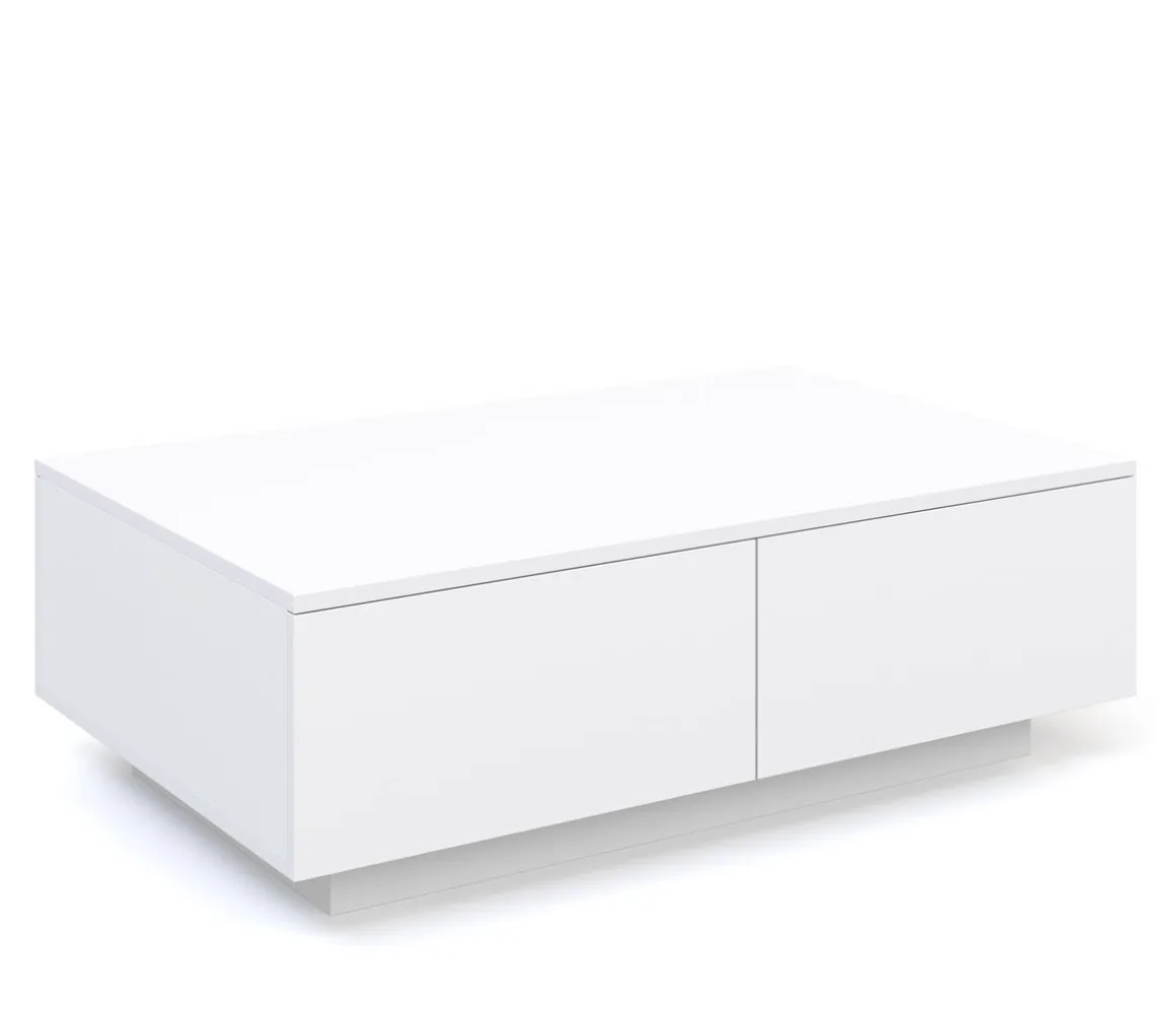 Beistelltisch LED CARINA 95 x 60 x 31 cm weiss