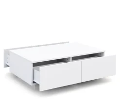 Beistelltisch LED CARINA 95 x 60 x 31 cm weiss