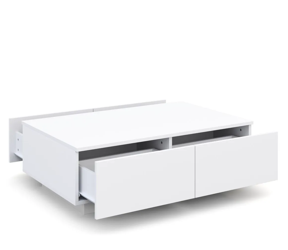 Beistelltisch LED CARINA 95 x 60 x 31 cm weiss