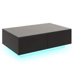Beistelltisch LED CARINA 95 x 60 x 31 cm schwarz