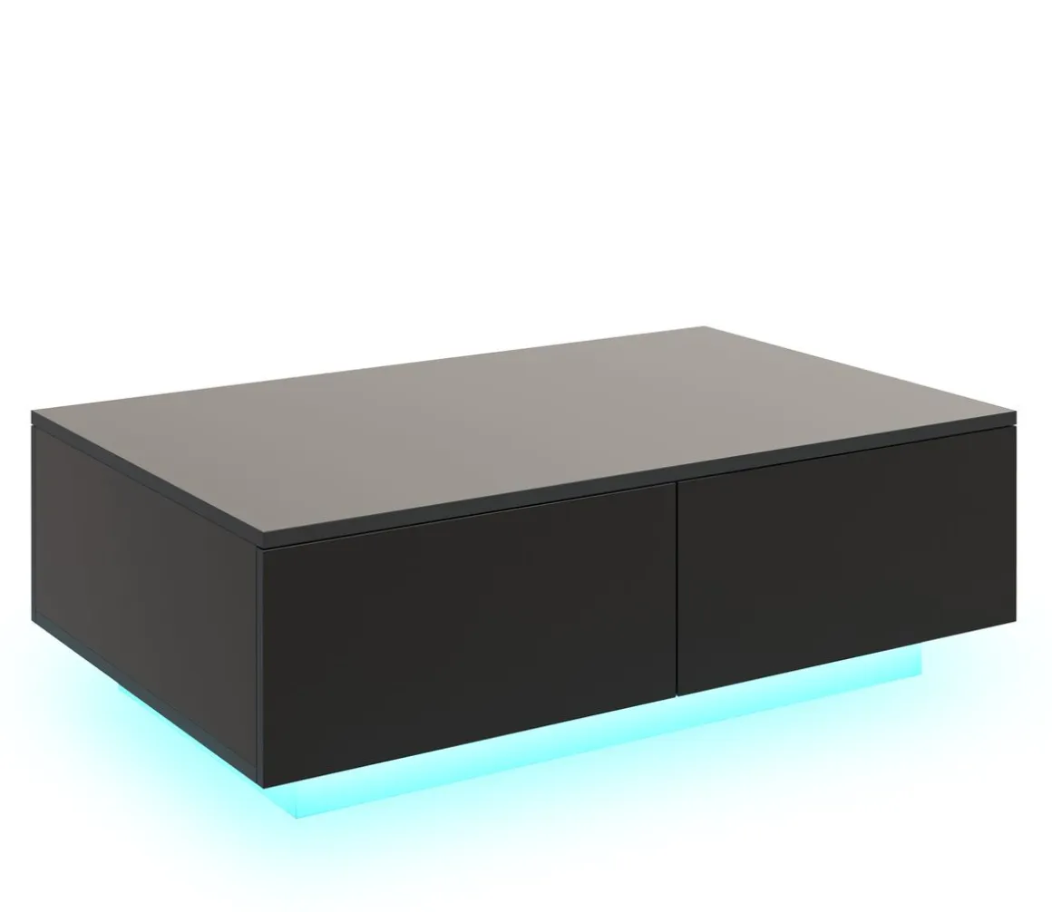 Beistelltisch LED CARINA 95 x 60 x 31 cm schwarz