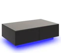Beistelltisch LED CARINA 95 x 60 x 31 cm schwarz