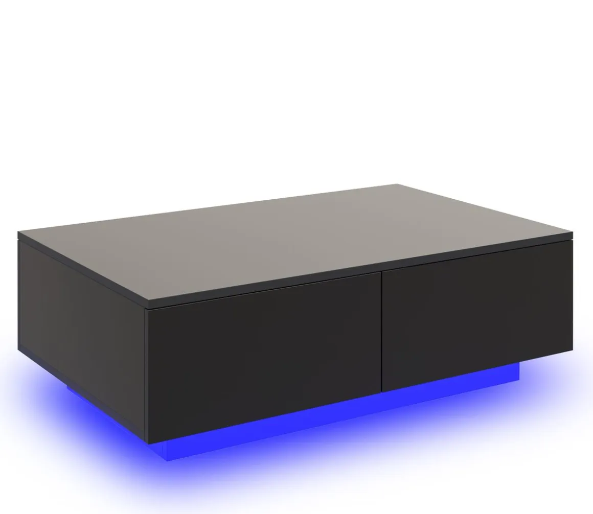 Beistelltisch LED CARINA 95 x 60 x 31 cm schwarz