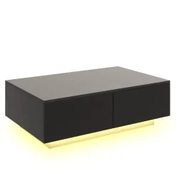 Beistelltisch LED CARINA 95 x 60 x 31 cm schwarz