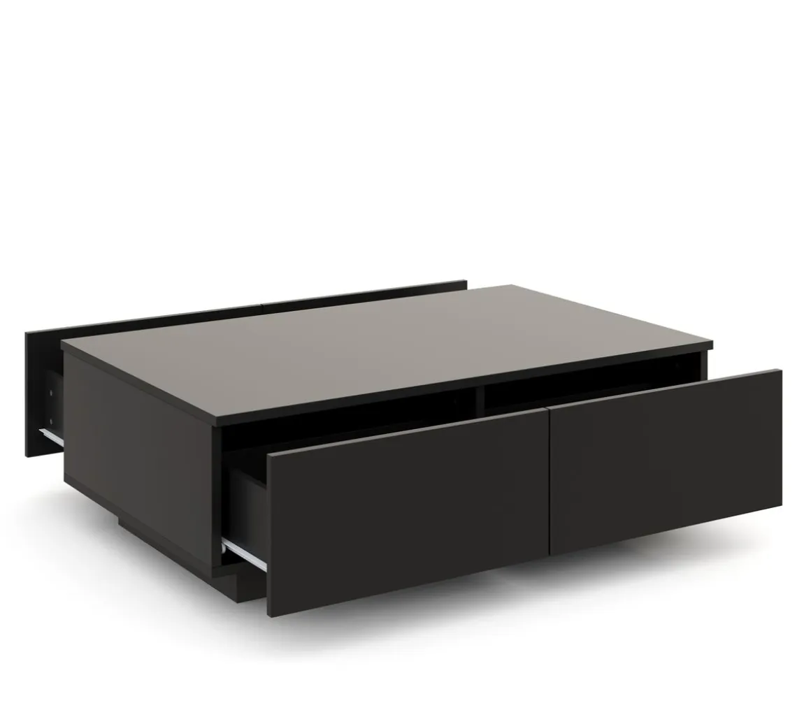 Beistelltisch LED CARINA 95 x 60 x 31 cm schwarz