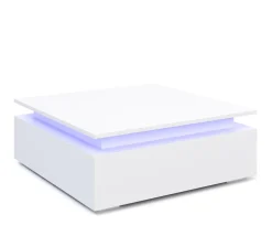 Beistelltisch LED MIRENA 75 x 75 x 29 cm weiss
