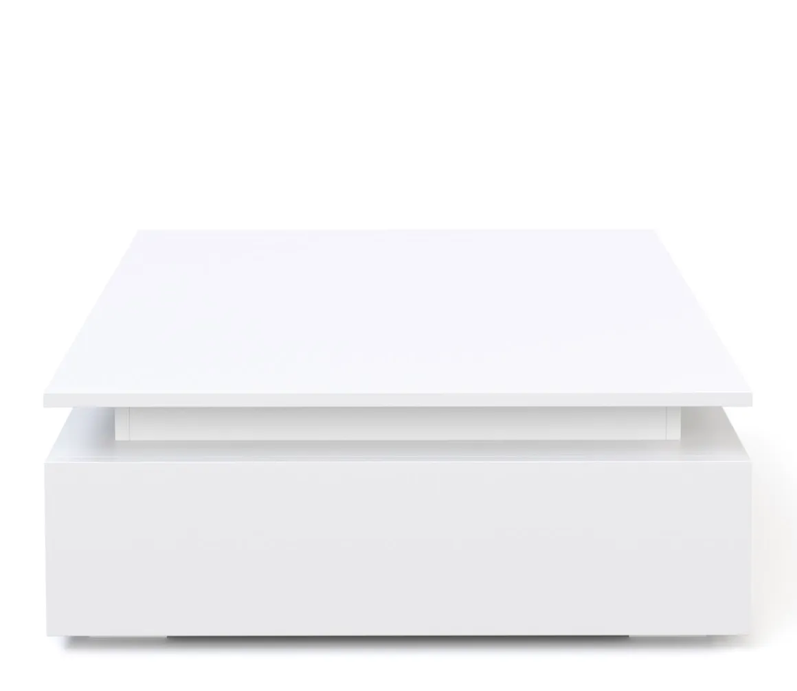 Beistelltisch LED MIRENA 75 x 75 x 29 cm weiss