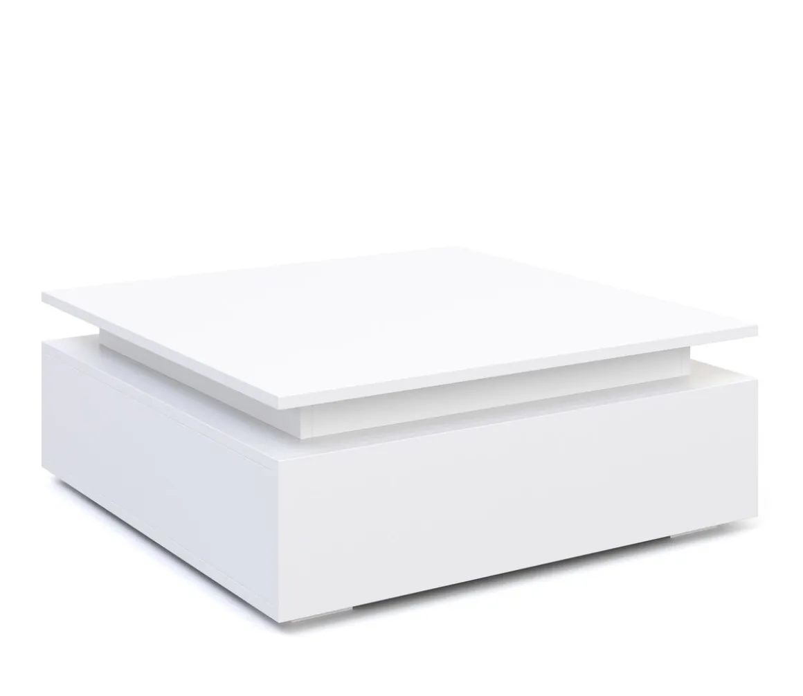 Beistelltisch LED MIRENA 75 x 75 x 29 cm weiss