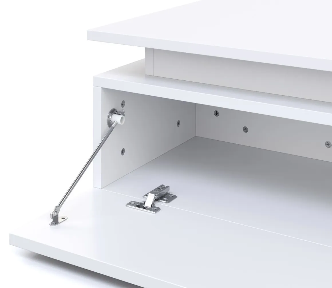 Beistelltisch LED MIRENA 75 x 75 x 29 cm weiss