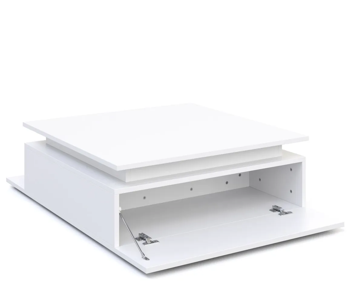 Beistelltisch LED MIRENA 75 x 75 x 29 cm weiss