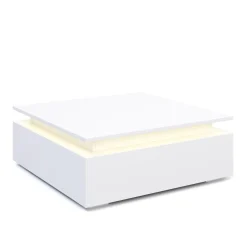 Beistelltisch LED MIRENA 75 x 75 x 29 cm weiss