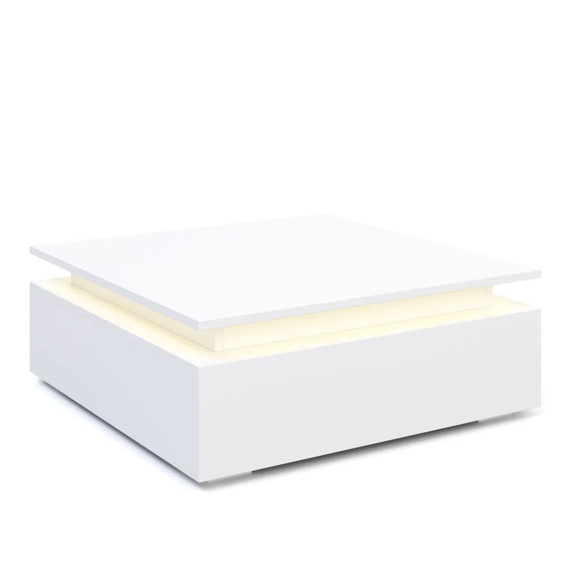 Beistelltisch LED MIRENA 75 x 75 x 29 cm weiss