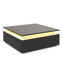 Beistelltisch LED MIRENA 75 x 75 x 29 cm schwarz