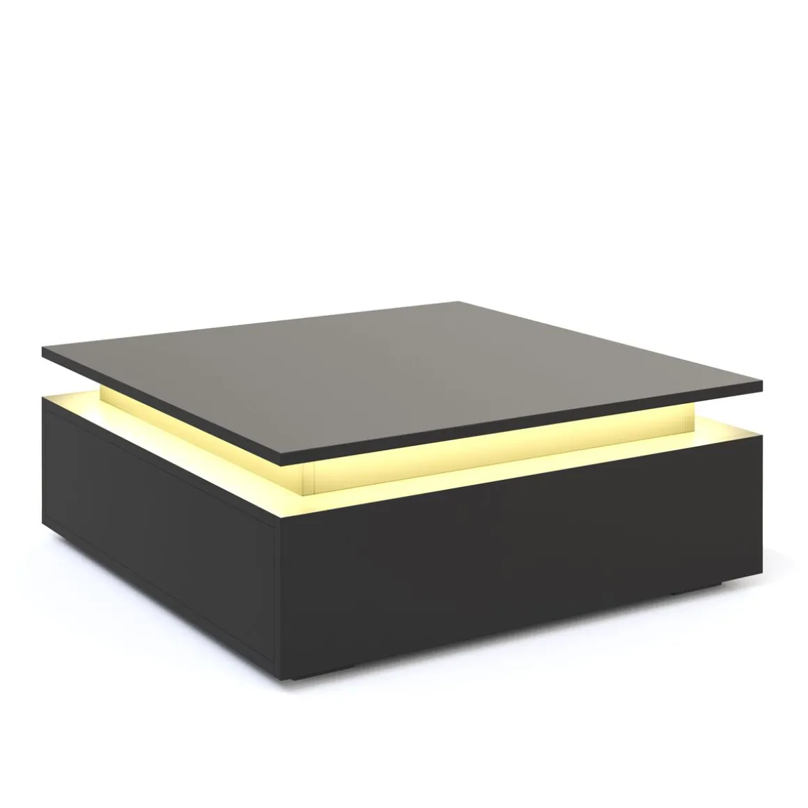 Beistelltisch LED MIRENA 75 x 75 x 29 cm schwarz