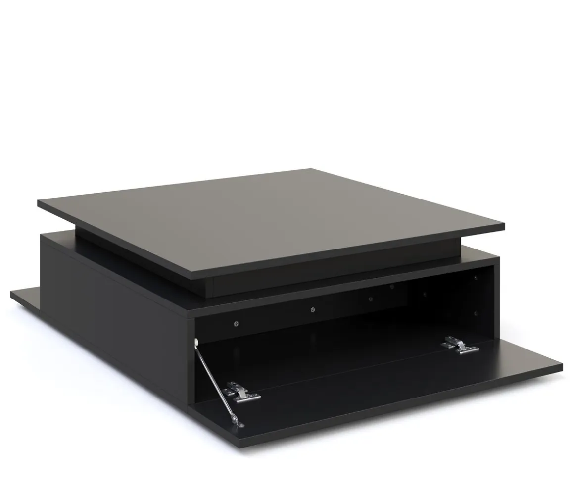 Beistelltisch LED MIRENA 75 x 75 x 29 cm schwarz