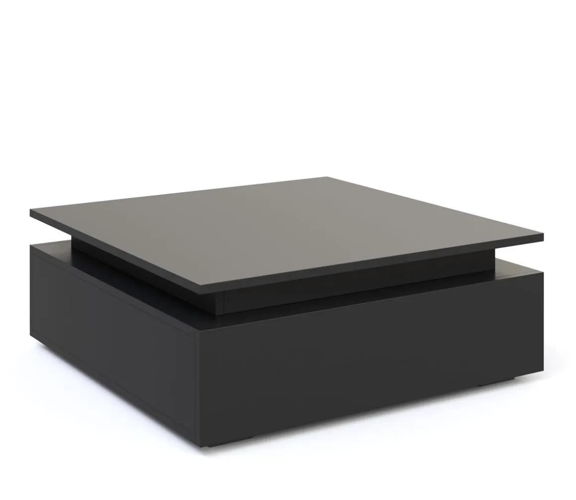 Beistelltisch LED MIRENA 75 x 75 x 29 cm schwarz