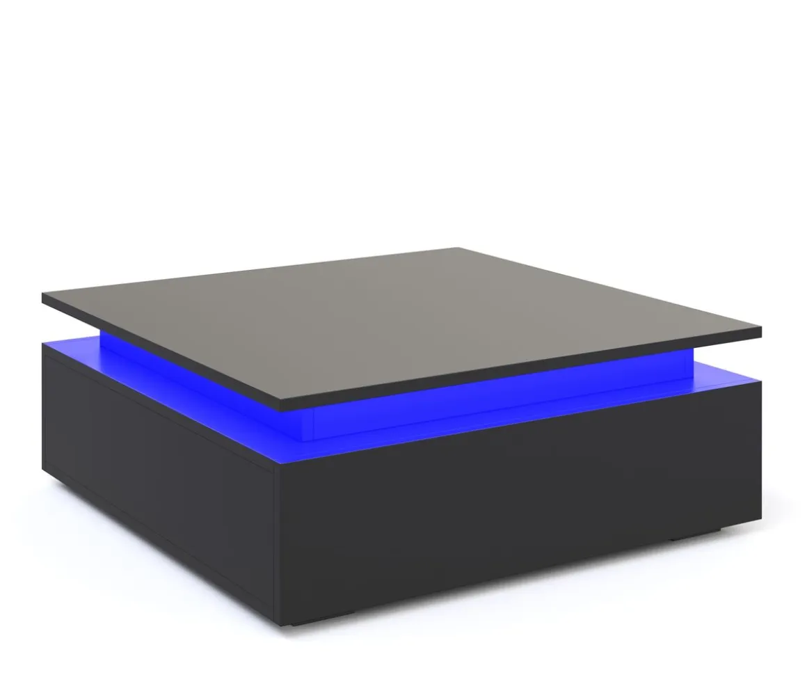 Beistelltisch LED MIRENA 75 x 75 x 29 cm schwarz