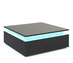 Beistelltisch LED MIRENA 75 x 75 x 29 cm schwarz