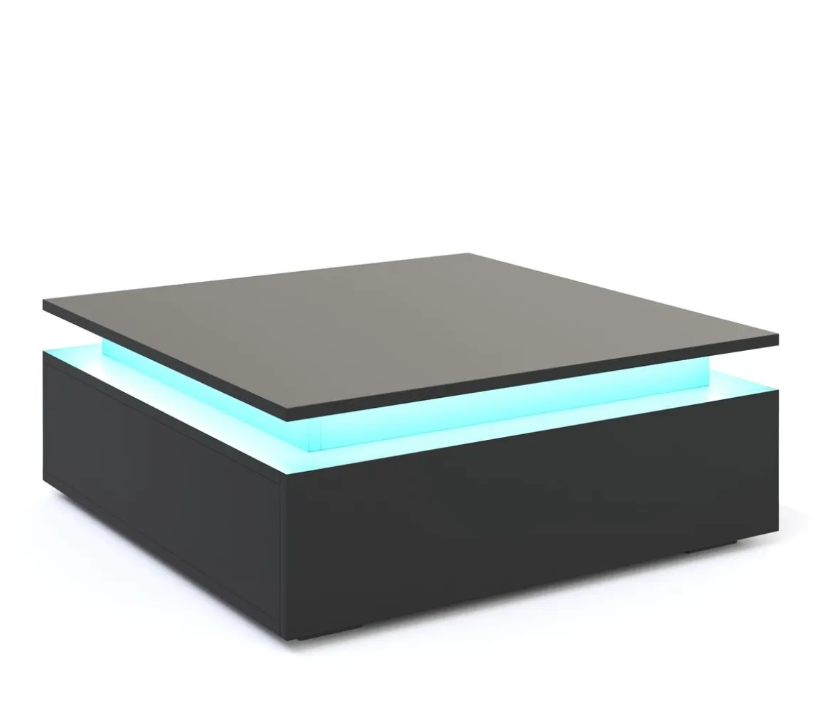 Beistelltisch LED MIRENA 75 x 75 x 29 cm schwarz
