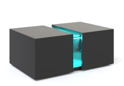 Beistelltisch LED RENA mit Stauraum 77 x 50 x 32 cm schwarz