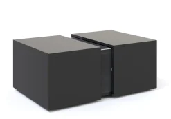 Beistelltisch LED RENA mit Stauraum 77 x 50 x 32 cm schwarz