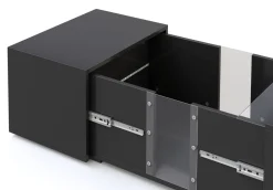 Beistelltisch LED RENA mit Stauraum 77 x 50 x 32 cm schwarz