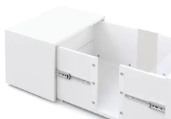 Beistelltisch LED RENA mit Stauraum 77 x 50 x 32 cm weiss
