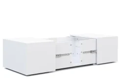 Beistelltisch LED RENA mit Stauraum 77 x 50 x 32 cm weiss