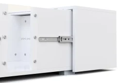 Beistelltisch LED RENA mit Stauraum 77 x 50 x 32 cm weiss