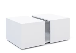 Beistelltisch LED RENA mit Stauraum 77 x 50 x 32 cm weiss