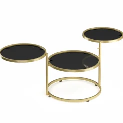 Beistelltisch LOREDANA rund 139 x 56 x 43 cm schwarz/gold