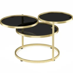 Beistelltisch LOREDANA rund 139 x 56 x 43 cm schwarz/gold