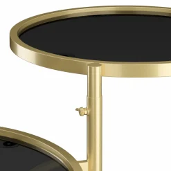 Beistelltisch LOREDANA rund 139 x 56 x 43 cm schwarz/gold