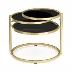 Beistelltisch LOREDANA rund 139 x 56 x 43 cm schwarz/gold
