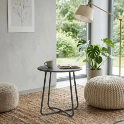 Beistelltisch Metall BELVRA rund 45 x 46 cm anthrazit