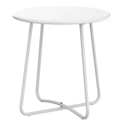 Beistelltisch Metall BELVRA rund 45 x 46 cm weiss