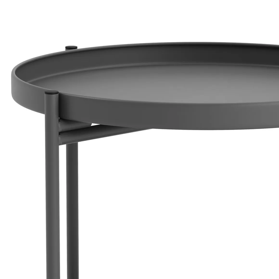 Beistelltisch Metall BRIELLA rund 45 x 53 cm anthrazit