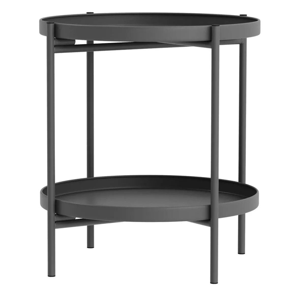 Beistelltisch Metall BRIELLA rund 45 x 53 cm anthrazit